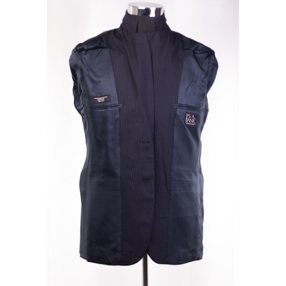 JOS A BANK Mens 38R BlUE Striped Wool Two Button Blazer/Suit Jacket Coat - Picture 9 of 12